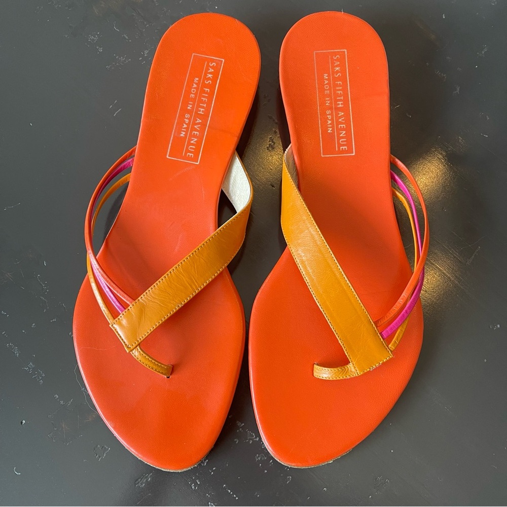 Saks fifth ave orange sandals
